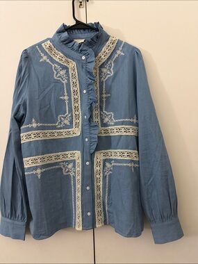Sezane | Tops | Sezane Jordanna Blouse In Ecru Sz 4 Nwt | Poshmark